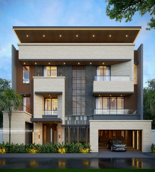 Desain Rumah Modern 3 Lantai Bapak IVN di  Jakarta