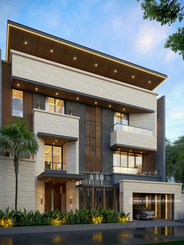 Gambar 2 Desain Rumah Modern 3 Lantai Bapak IVN di  Jakarta