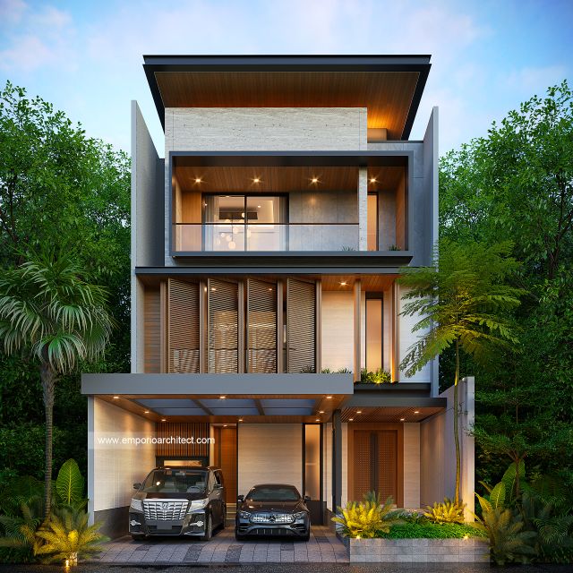 Gambar 2 Desain Rumah Modern 3 Lantai Bapak R di  Cinere, Depok