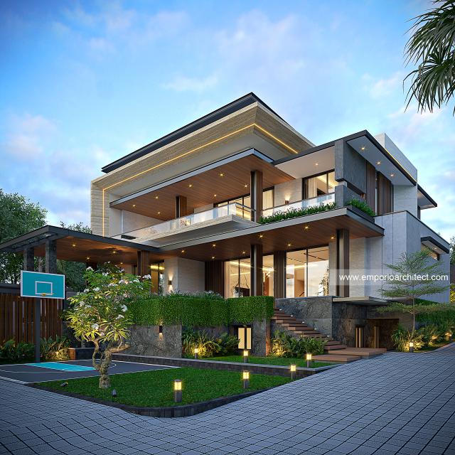 Gambar 1 Desain Rumah Modern 3 Lantai Bapak WRS 1591 di  Purworejo, Jawa Tengah