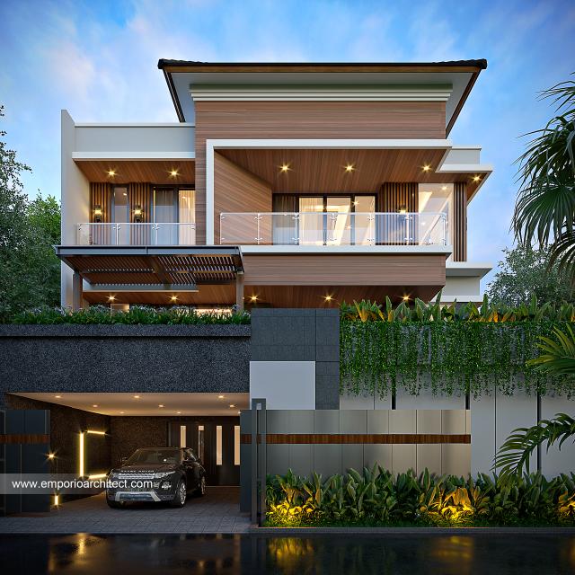 Gambar 1 Desain Rumah Modern 3 Lantai Ibu LDN di  Cirebon, Jawa Barat