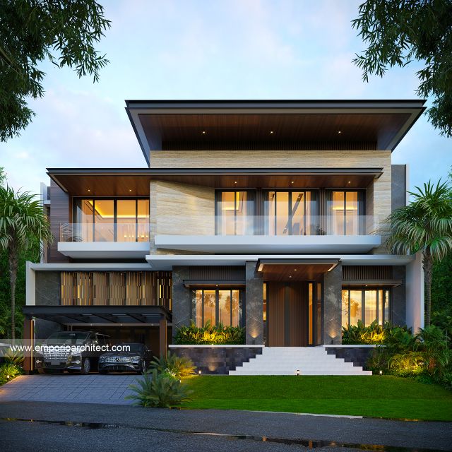 Gambar 1 Desain Rumah Modern 3 Lantai Ibu ADN 1740 di  Serang, Banten