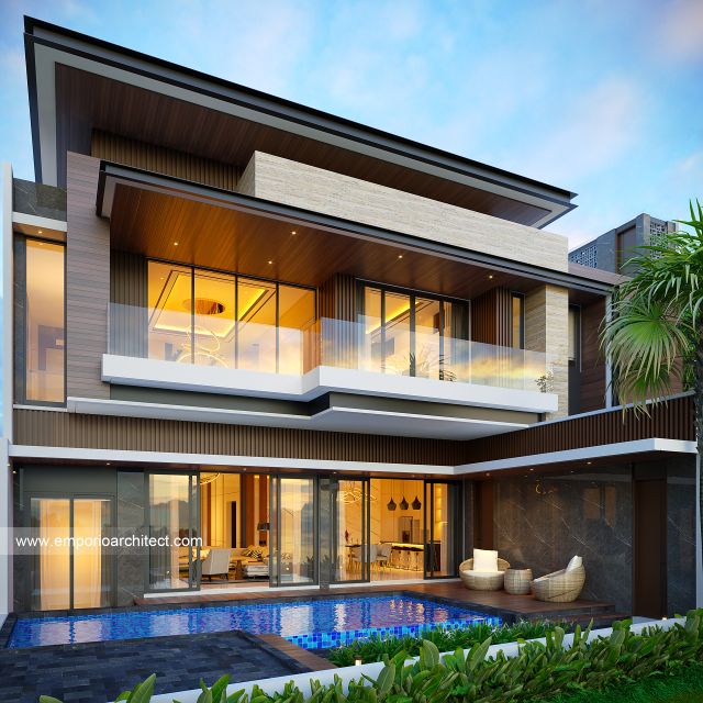 Gambar 3 Desain Rumah Modern 3 Lantai Ibu ADN 1740 di  Serang, Banten