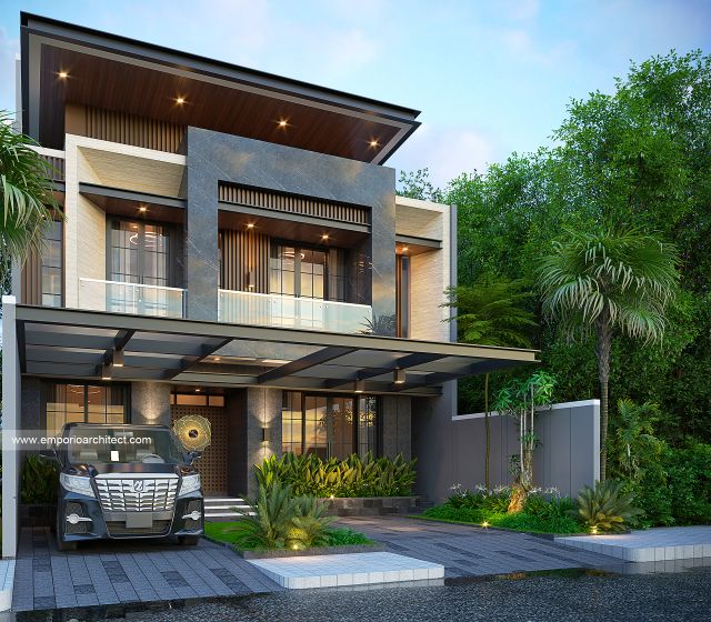 Gambar 2 Desain Rumah Modern 3 Lantai Ibu OLV 1960 di  Surabaya