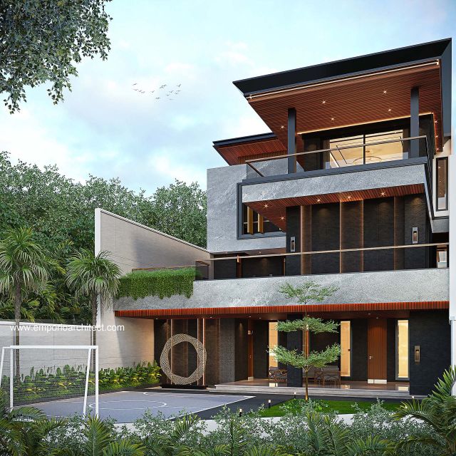 Gambar 3 Desain Rumah Modern 3 Lantai Bapak BNT 1758 di  Bandung