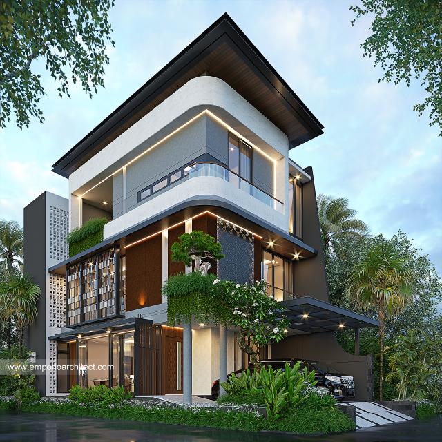 Gambar 1 Desain Rumah Modern 3 Lantai Ibu DNA di  Jakarta