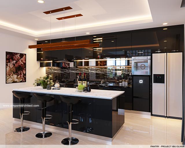 Desain Pantry Rumah Modern 3 Lantai Ibu OLV di Jakarta