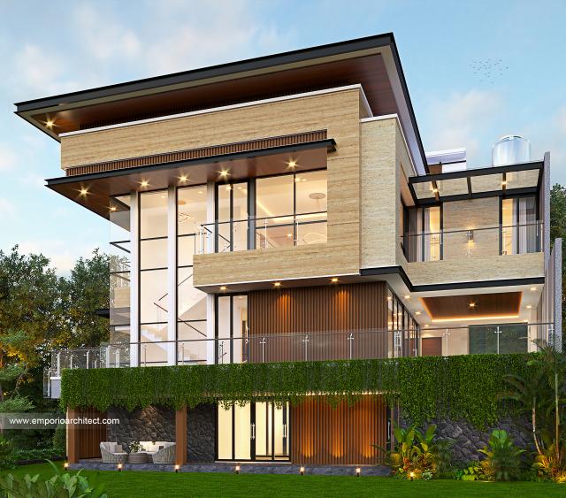 Gambar 3 Desain Rumah Modern 3 Lantai Ibu OLV 1293 di  Jakarta