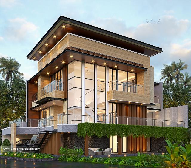 Gambar 2 Desain Rumah Modern 3 Lantai Ibu OLV 1293 di  Jakarta