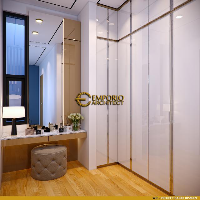 Desain Walk In Closet Rumah Modern 3 Lantai Bapak Risman di Bintaro, Jakarta Selatan