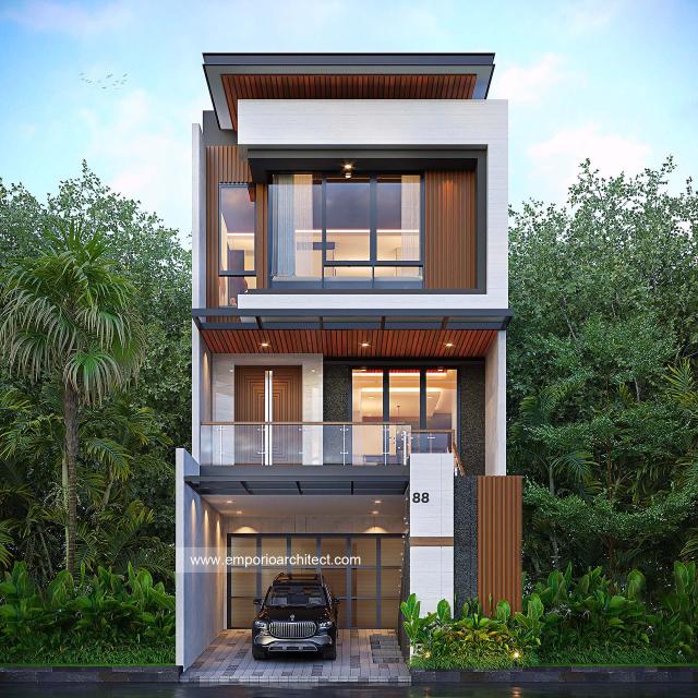 Gambar 1 Desain Rumah Modern 3 Lantai Ibu VTN 1751 di  Jakarta Barat