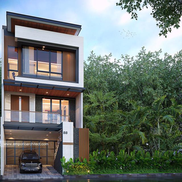 Gambar 3 Desain Rumah Modern 3 Lantai Ibu VTN 1751 di  Jakarta Barat