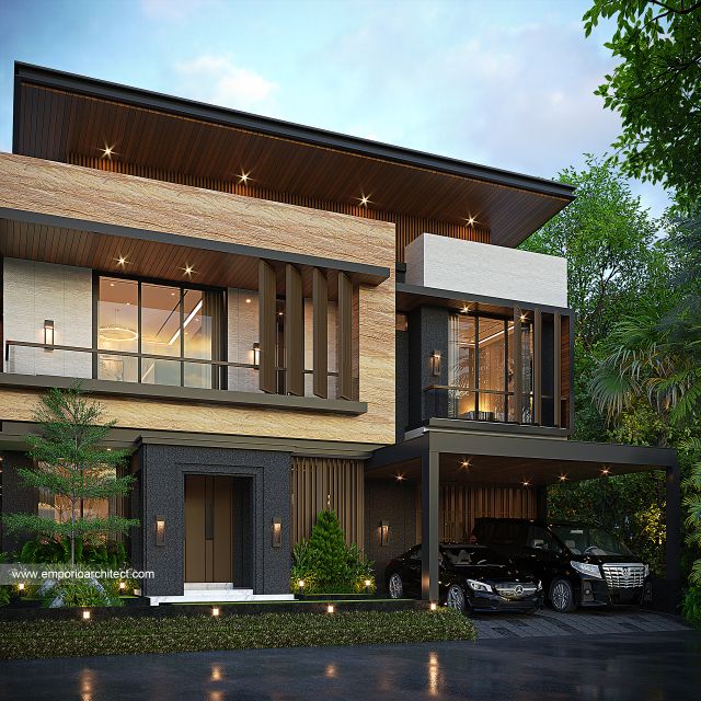 Desain Tampak Depan 3 Rumah Modern 3 Lantai Bapak HDT di Semarang