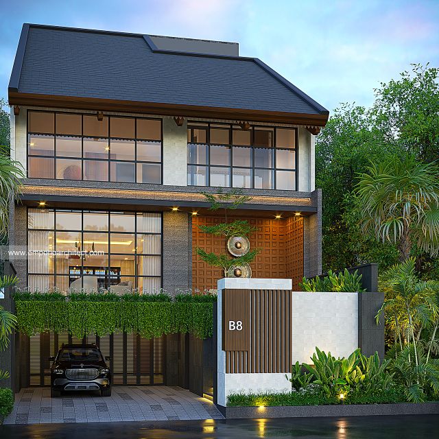 Gambar 1 Desain Rumah Modern 3 Lantai Bapak YHN 1746 di  Canggu, Badung, Bali