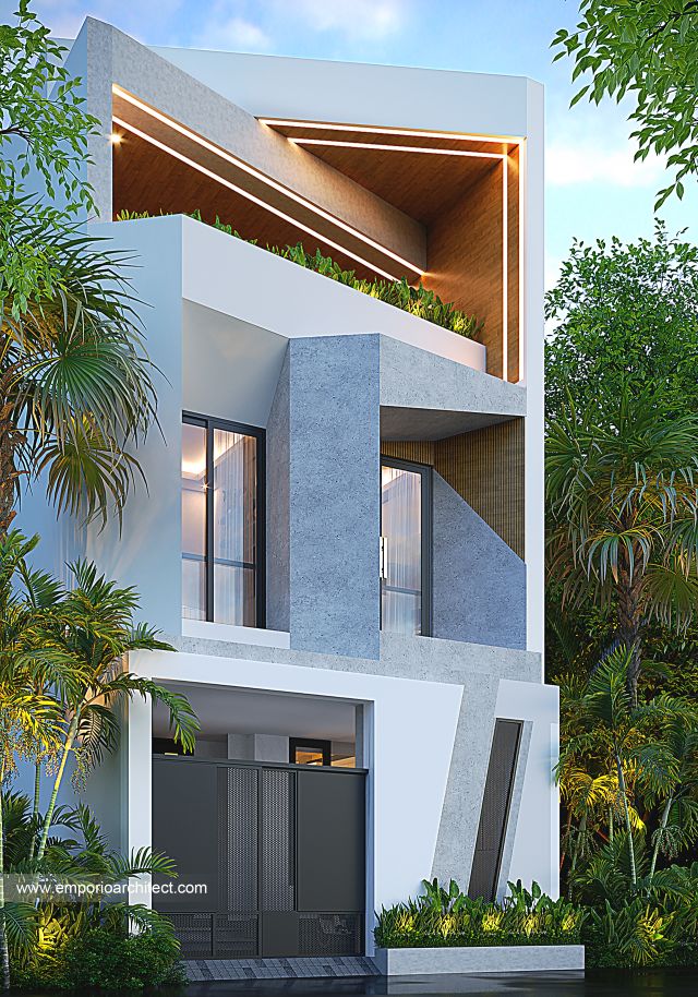 Gambar 2 Desain Rumah Modern 3 Lantai Bapak TFK 1918 di  Bandung