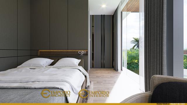 Desain Kamar Tidur 3 Rumah Modern 3 Lantai Ibu Cindy di Bekasi, Jawa Barat