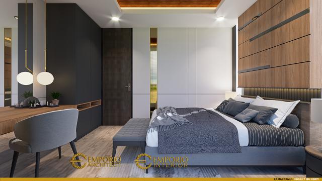 Desain Kamar Tidur Tamu Rumah Modern 3 Lantai Ibu Cindy di Bekasi, Jawa Barat