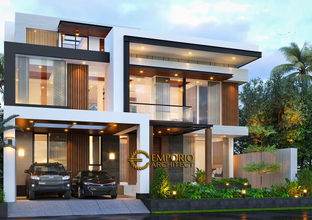 Desain Tampak Depan Rumah Modern 3 Lantai Ibu Cindy di Bekasi, Jawa Barat