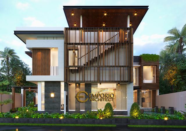 Desain Tampak Samping Rumah Modern 3 Lantai Ibu Cindy di Bekasi, Jawa Barat