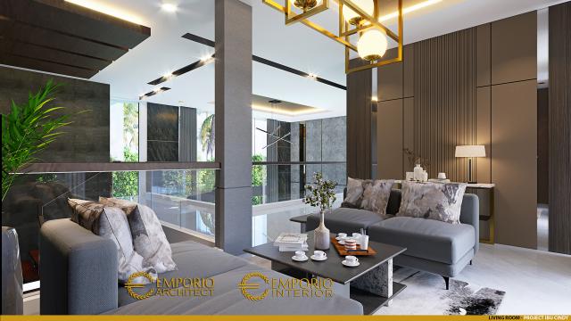 Desain Ruang Keluarga Rumah Modern 3 Lantai Ibu Cindy di Bekasi, Jawa Barat