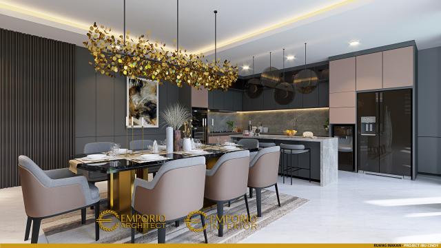 Desain Ruang Makan Rumah Modern 3 Lantai Ibu Cindy di Bekasi, Jawa Barat