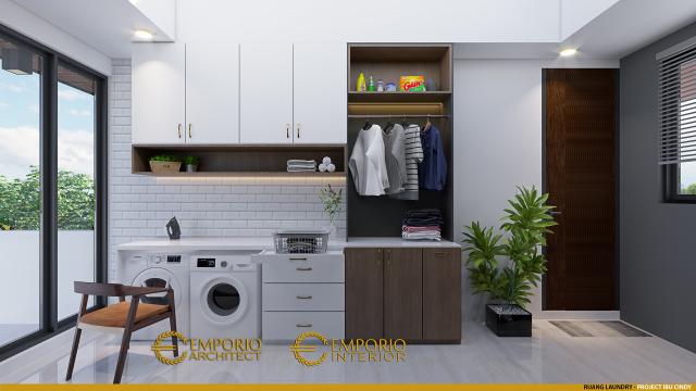 Desain Ruang Laundry Rumah Modern 3 Lantai Ibu Cindy di Bekasi, Jawa Barat