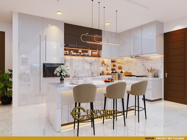 Desain Dapur Rumah Modern 3 Lantai Ibu Yuliana di Surabaya