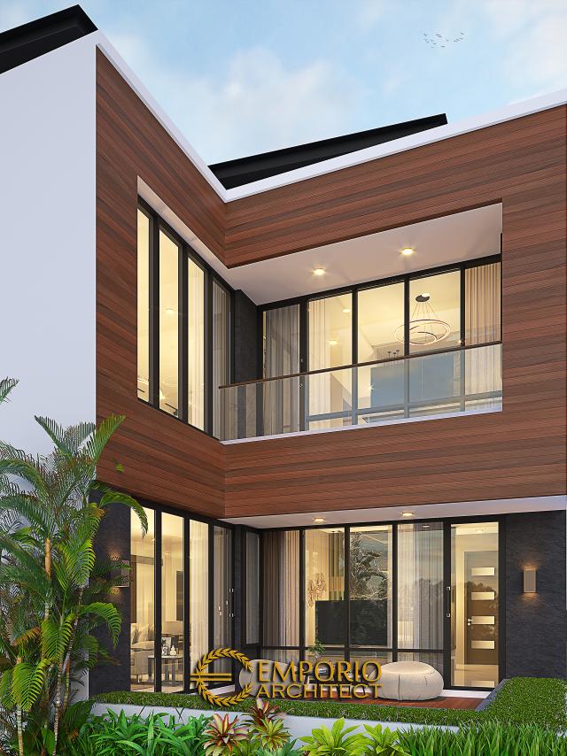 Desain Tampak Belakang Rumah Modern 3 Lantai Ibu Yuliana di Surabaya