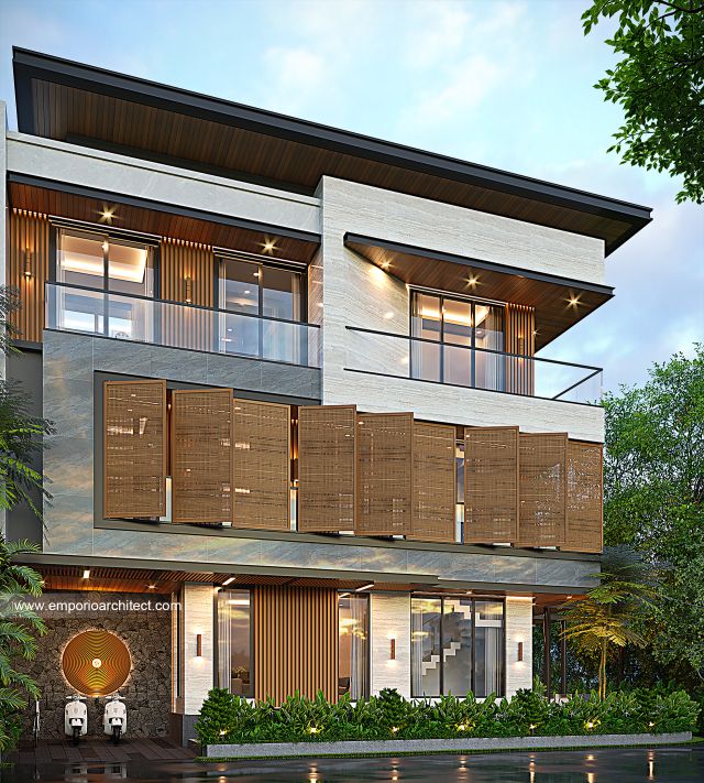 Desain Tampak Samping Rumah Modern 3 Lantai Bapak HRS di Medan