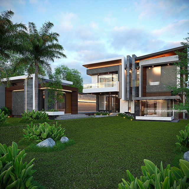 Gambar 2 Desain Rumah Modern 3 Lantai Ibu VCT 1817 di  Cibubur, Jakarta Timur