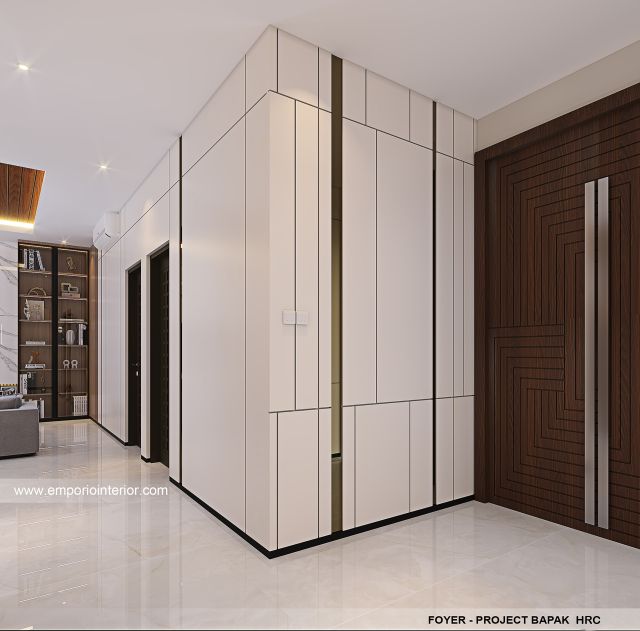 Desain Foyer Rumah Modern 3 Lantai Bapak HRC di Jakarta