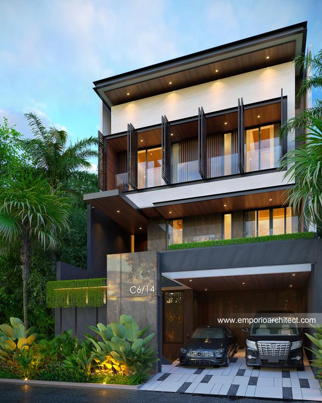 Gambar 1 Desain Rumah Modern 3 Lantai Bapak HRC di  Jakarta