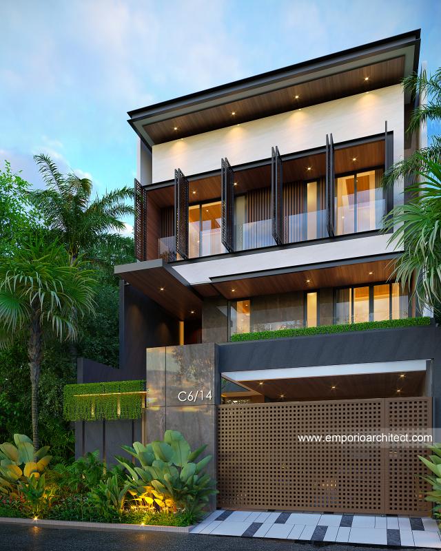 Gambar 2 Desain Rumah Modern 3 Lantai Bapak HRC di  Jakarta