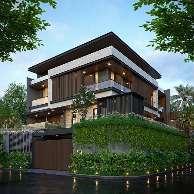 Desain Rumah Modern 3 Lantai Bapak HDI di Jakarta Timur - Tampak Hook