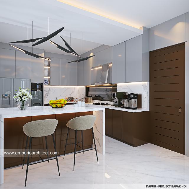 Desain Dapur Rumah Modern 3 Lantai Bapak HDI di Jakarta Timur