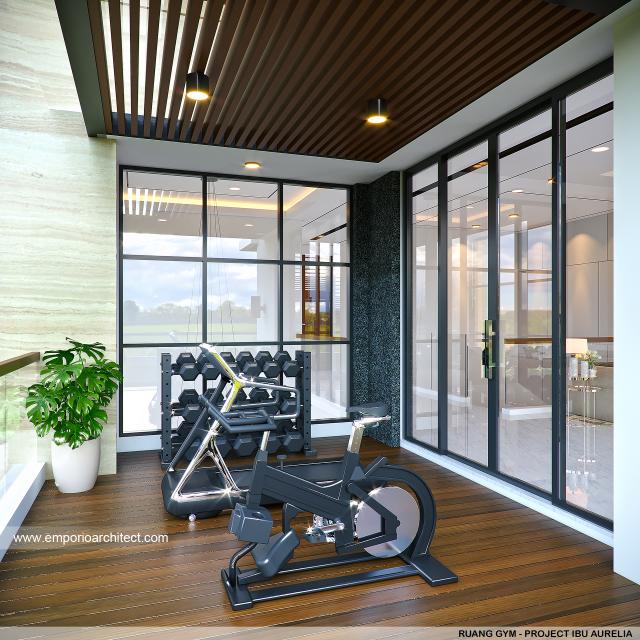 Desain Ruang Gym Rumah Modern 3 Lantai Ibu Aurelia di Tangerang