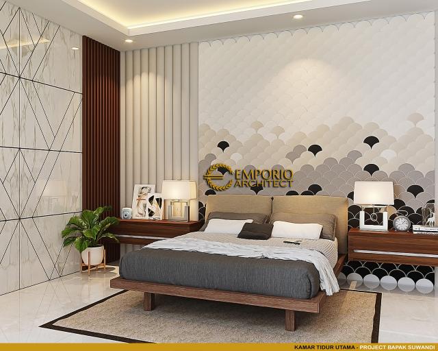 Desain Kamar Tidur Utama Rumah Modern 3 Lantai Bapak Suwandi di Surabaya