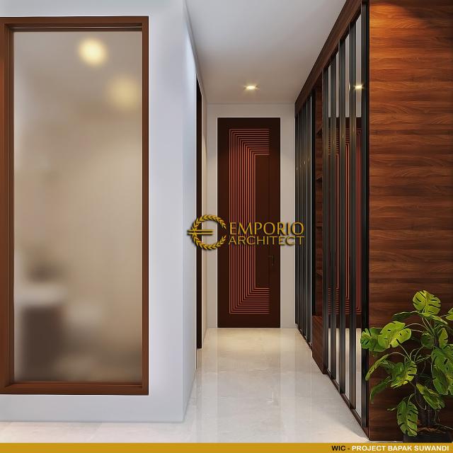 Desain Walk In Closet Rumah Modern 3 Lantai Bapak Suwandi di Surabaya