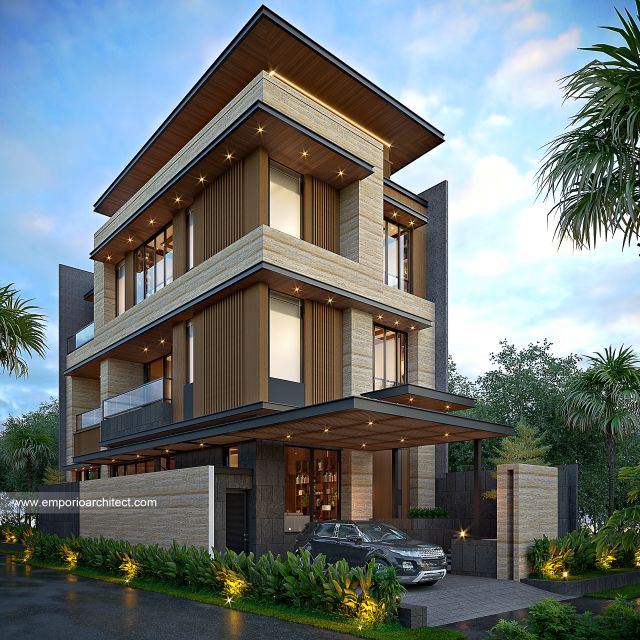 Gambar 1 Desain Rumah Modern 3 Lantai Bapak HDY 1683 di  Jakarta