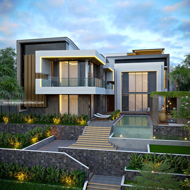 Gambar 3 Desain Rumah Modern 3 Lantai Bapak MBR 1742 di  Sentul, Bogor