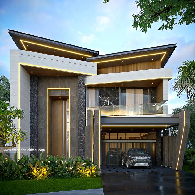 #homeexteriordesign - Mr. MBR 1742 Modern House 3 Floors Design - Sentul, Bogor - Code 37464