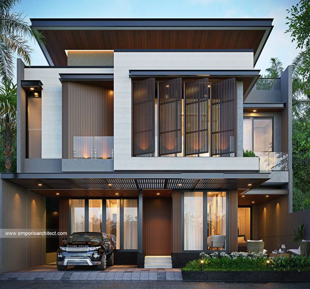 Desain Tampak Depan 3 Rumah Modern 3 Lantai Bapak RSD di Bekasi