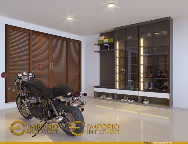 Desain Garasi Rumah Modern 3 Lantai Bapak Jon di Jakarta Selatan