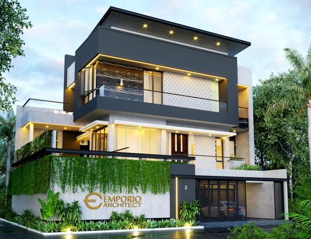 #homeexteriordesign - Mr. Jon Modern House 3 Floors Design - Jakarta Selatan - Code 21106