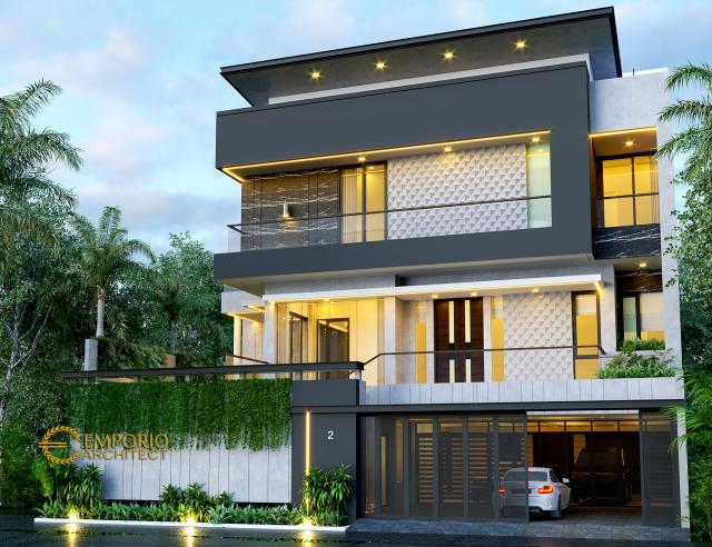 Gambar 1 Desain Rumah Modern 3 Lantai Bapak Jon di  Jakarta Selatan