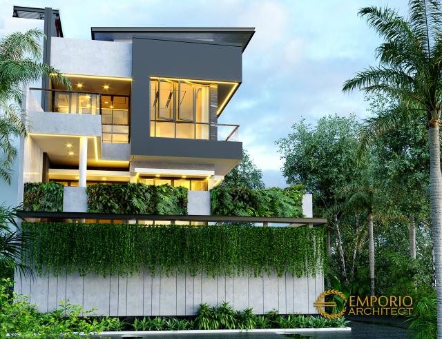 Desain Tampak Samping Rumah Modern 3 Lantai Bapak Jon di Jakarta Selatan