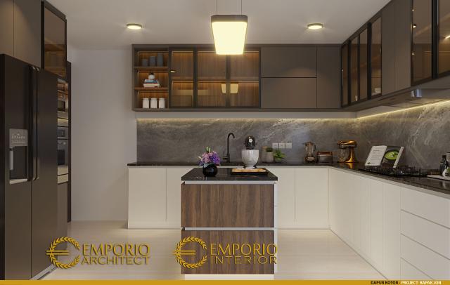 Desain Dapur Kotor Rumah Modern 3 Lantai Bapak Jon di Jakarta Selatan