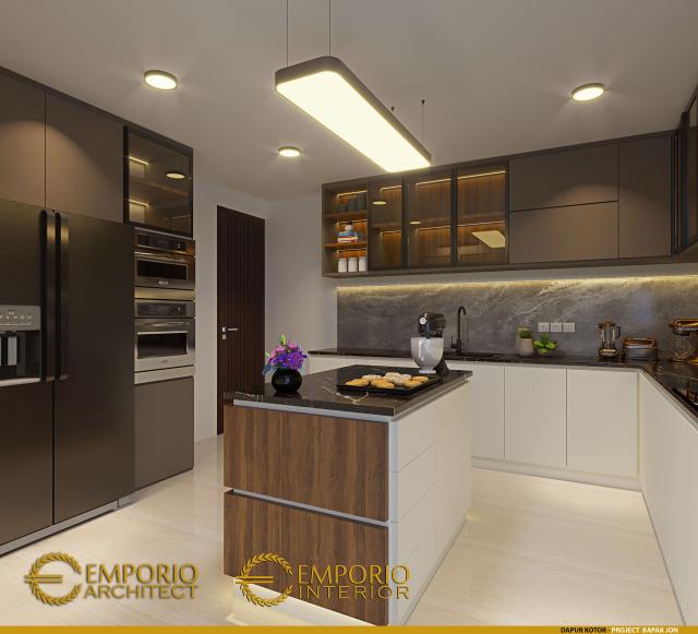 Desain Dapur Kotor Rumah Modern 3 Lantai Bapak Jon di Jakarta Selatan