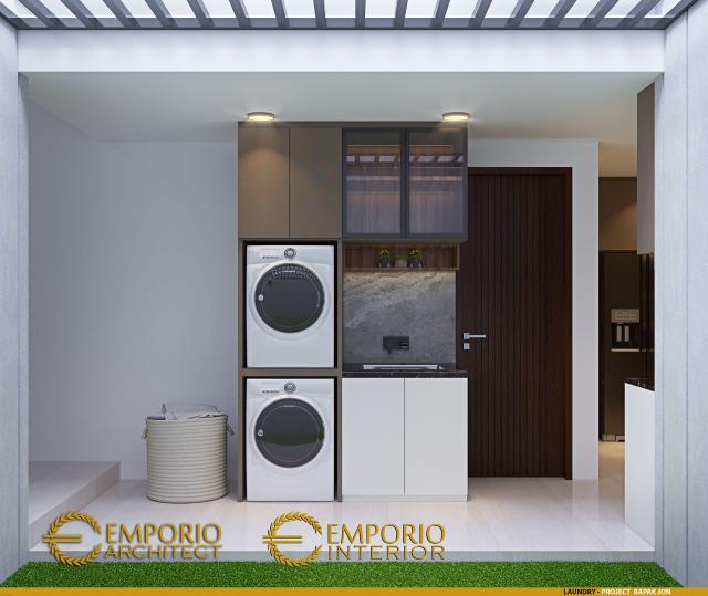 Desain Laundry Rumah Modern 3 Lantai Bapak Jon di Jakarta Selatan