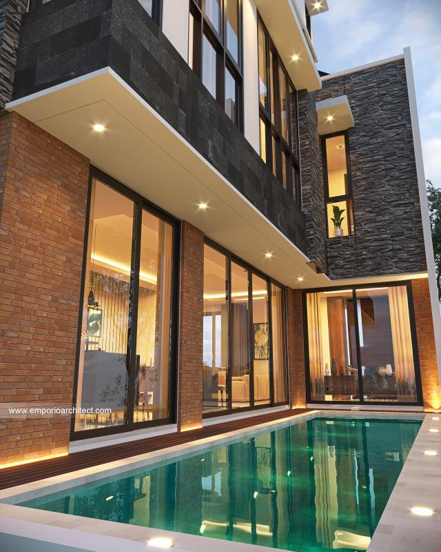 #backviewexterior - Mrs. ANT Modern House 3 Floors Design - Jakarta Selatan - Code 13574